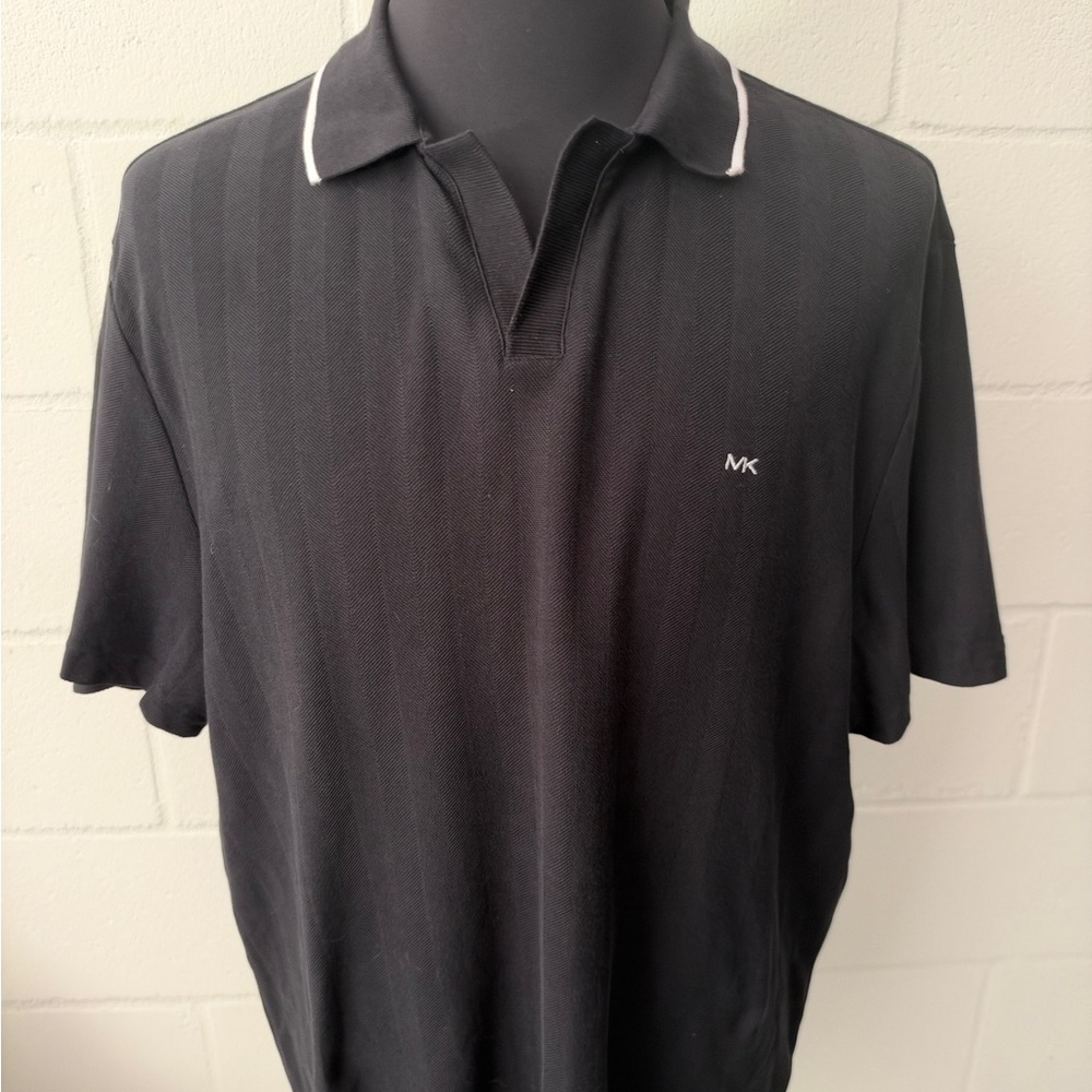 Michael Kors Black Textured Polo – XL